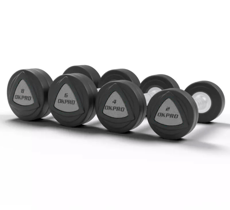 Набор полиуретановых гантелей от 12 до 30 кг (шаг 2 кг) OKPRO