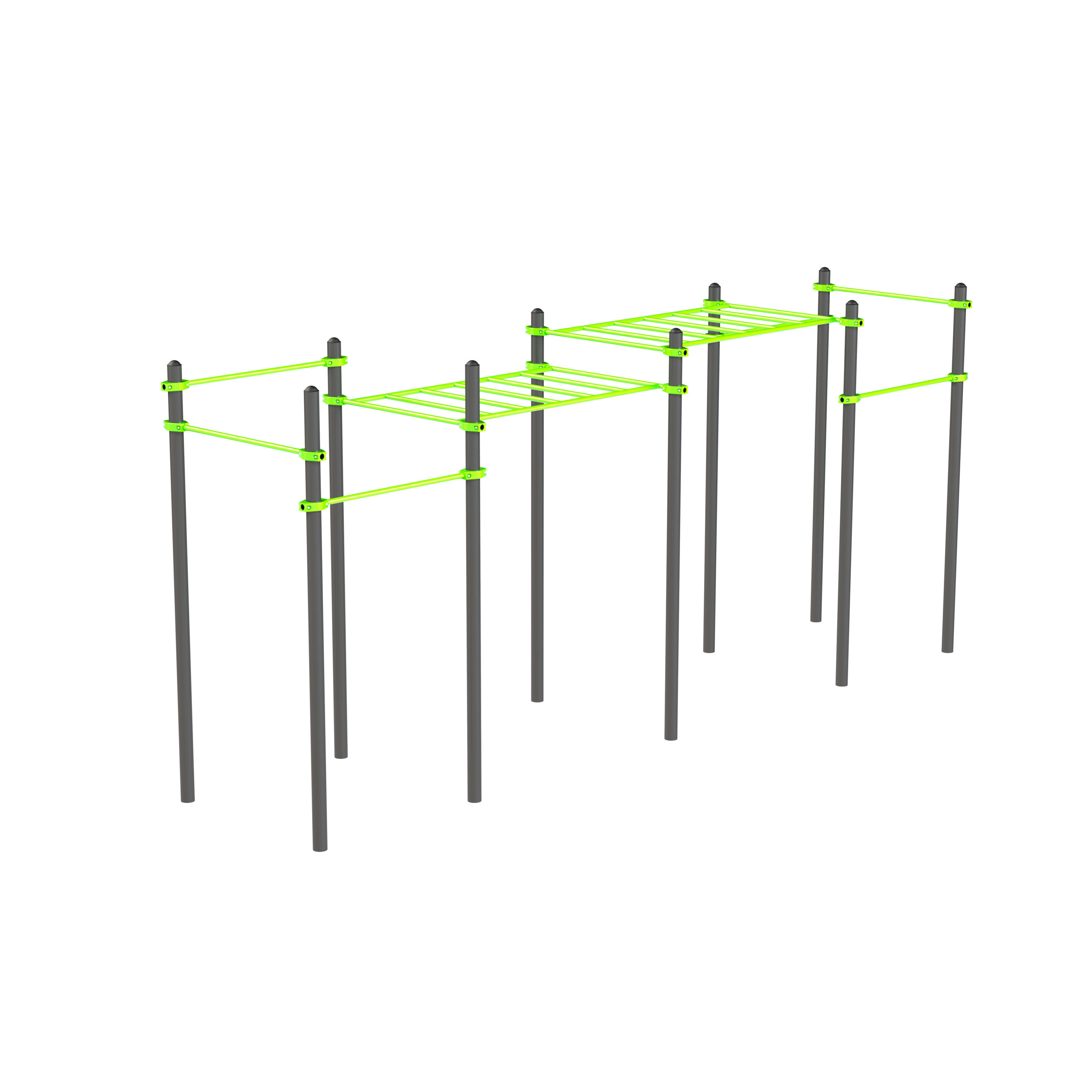 W348 Воркаут (рукоход классический двухуровневый, 6 перекладин) ZAVODSPORTA