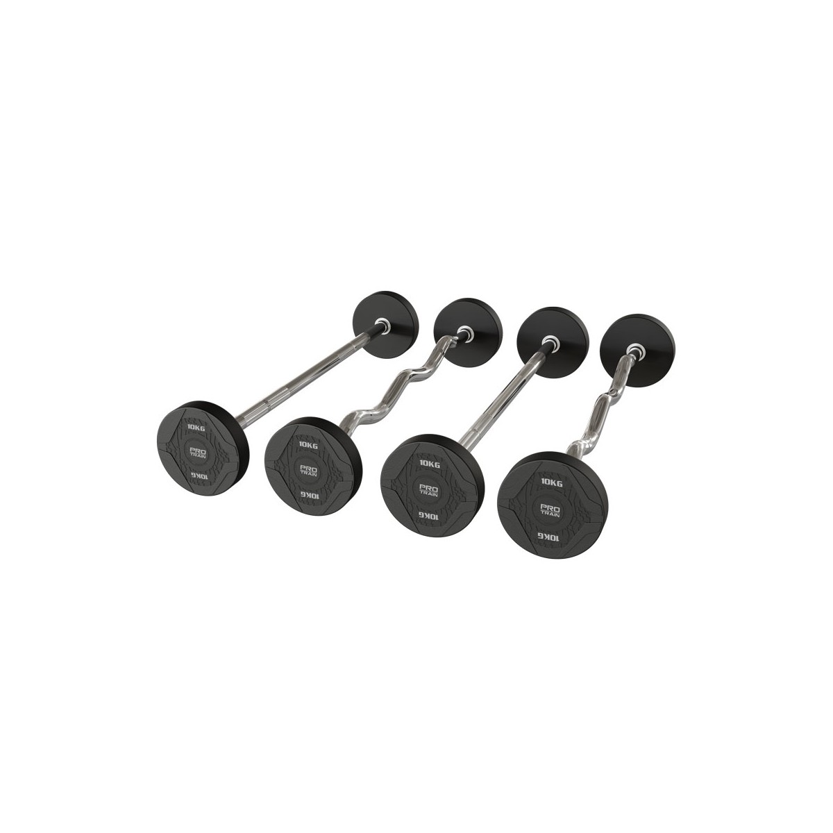 Набор штанг фиксированных прямых обрезиненных 10-55 кг Protrain OK3015