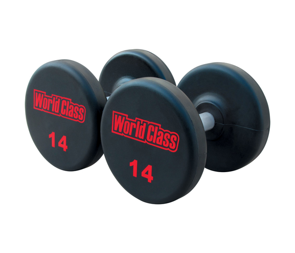 Фиксированные уретановые гантели FOREMAN c логотипом 12 кг, черный, лазерная гравировка