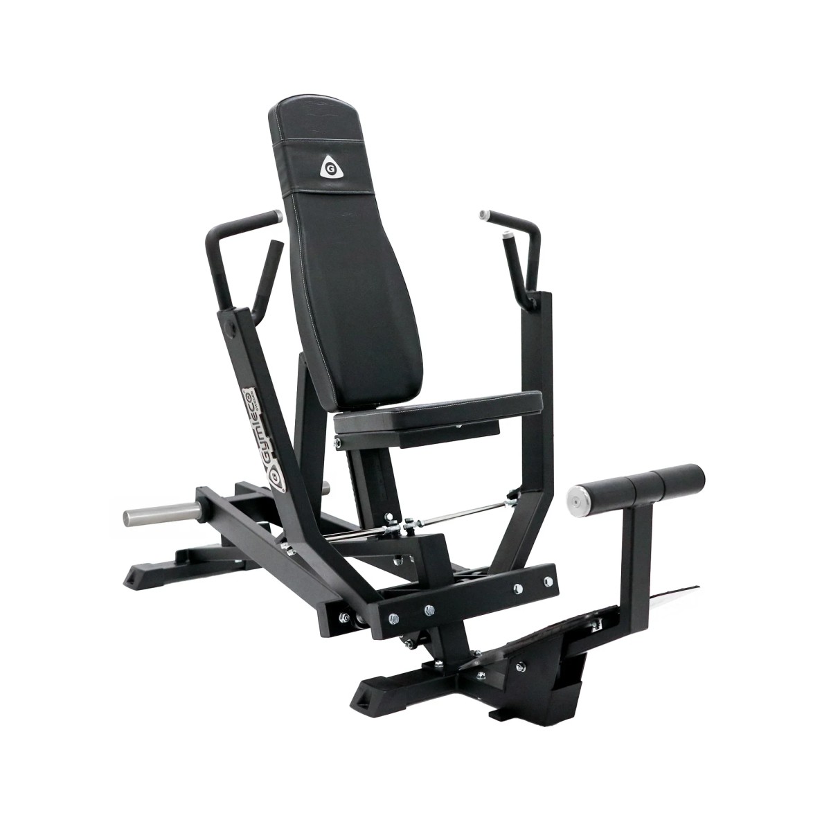 Горизонтальный грудной жим сидя на свободных весах Gymleco 021