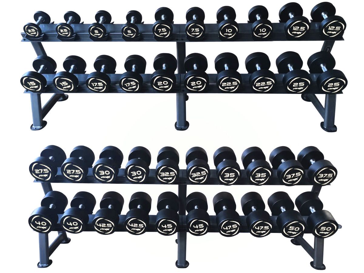 Комплект PVC гантелей 2,5-50кг (20пар) со стойками